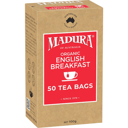 Madura Organic English Breakfast Tea Bags 50 Pack