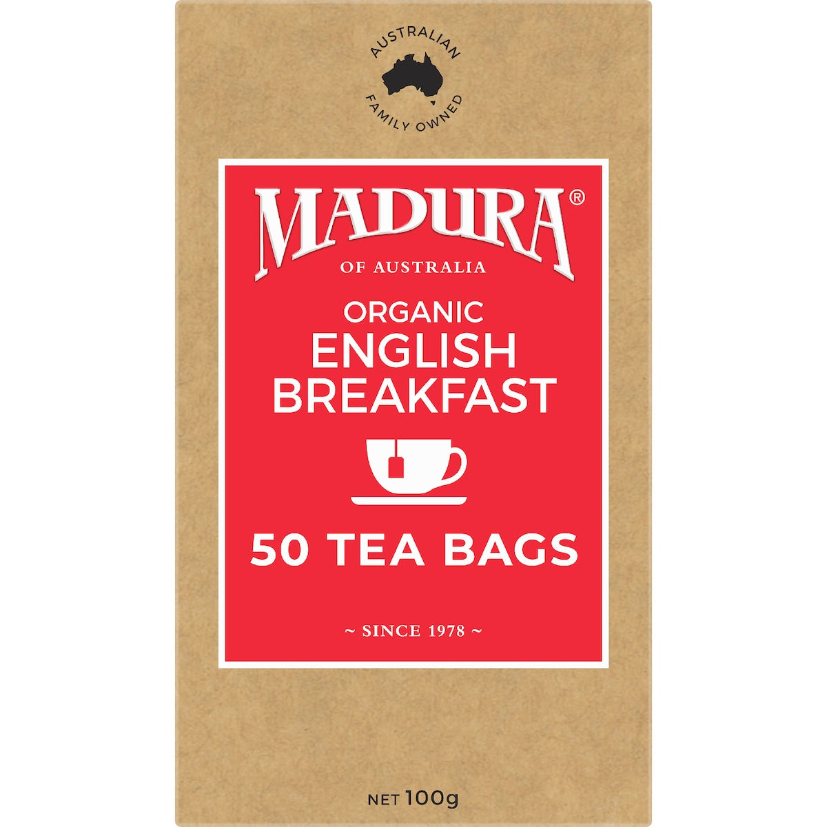 Madura Organic English Breakfast Tea Bags 50 Pack