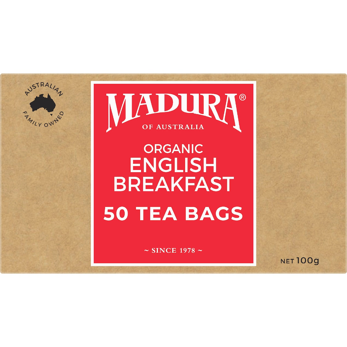 Madura Organic English Breakfast Tea Bags 50 Pack