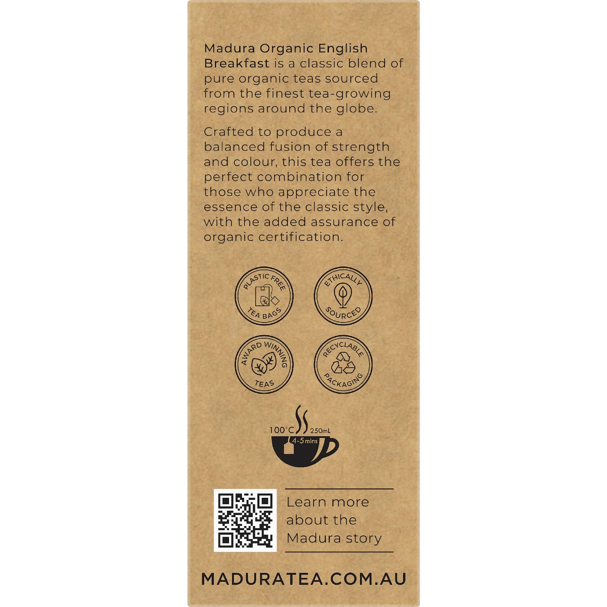 Madura Organic English Breakfast Tea Bags 50 Pack