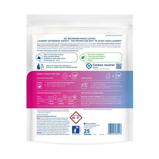 Dr Beckmann Laundry Detergent Sheet Colour 25 Sheets - 1 Each