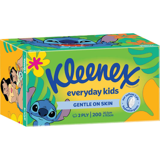 Kleenex Everyday Kids 2 Ply Facial Tissues 200 Pack