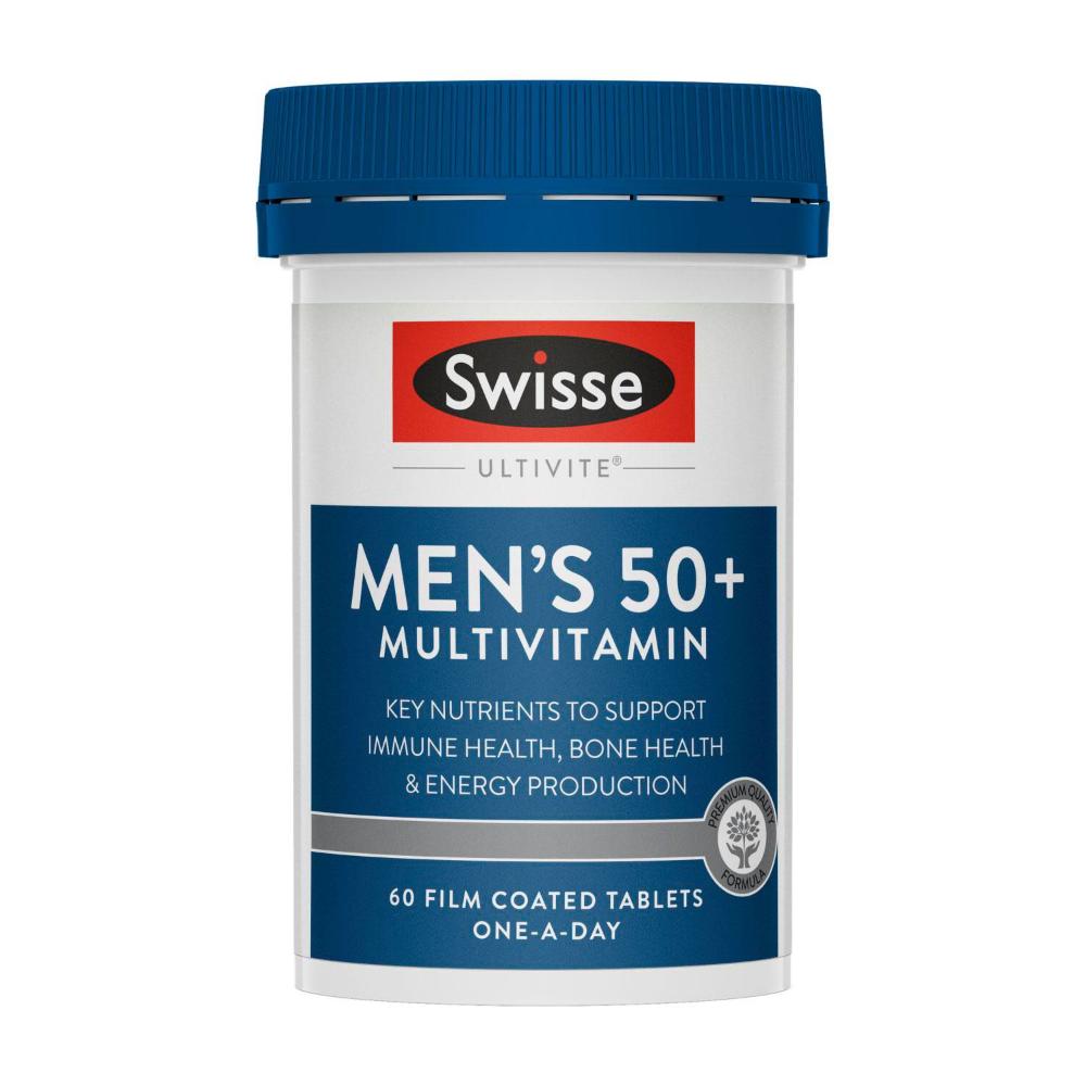 Swisse Ultivite Men's 50+ Multivitamin With Key Nutrients - 60 pack
