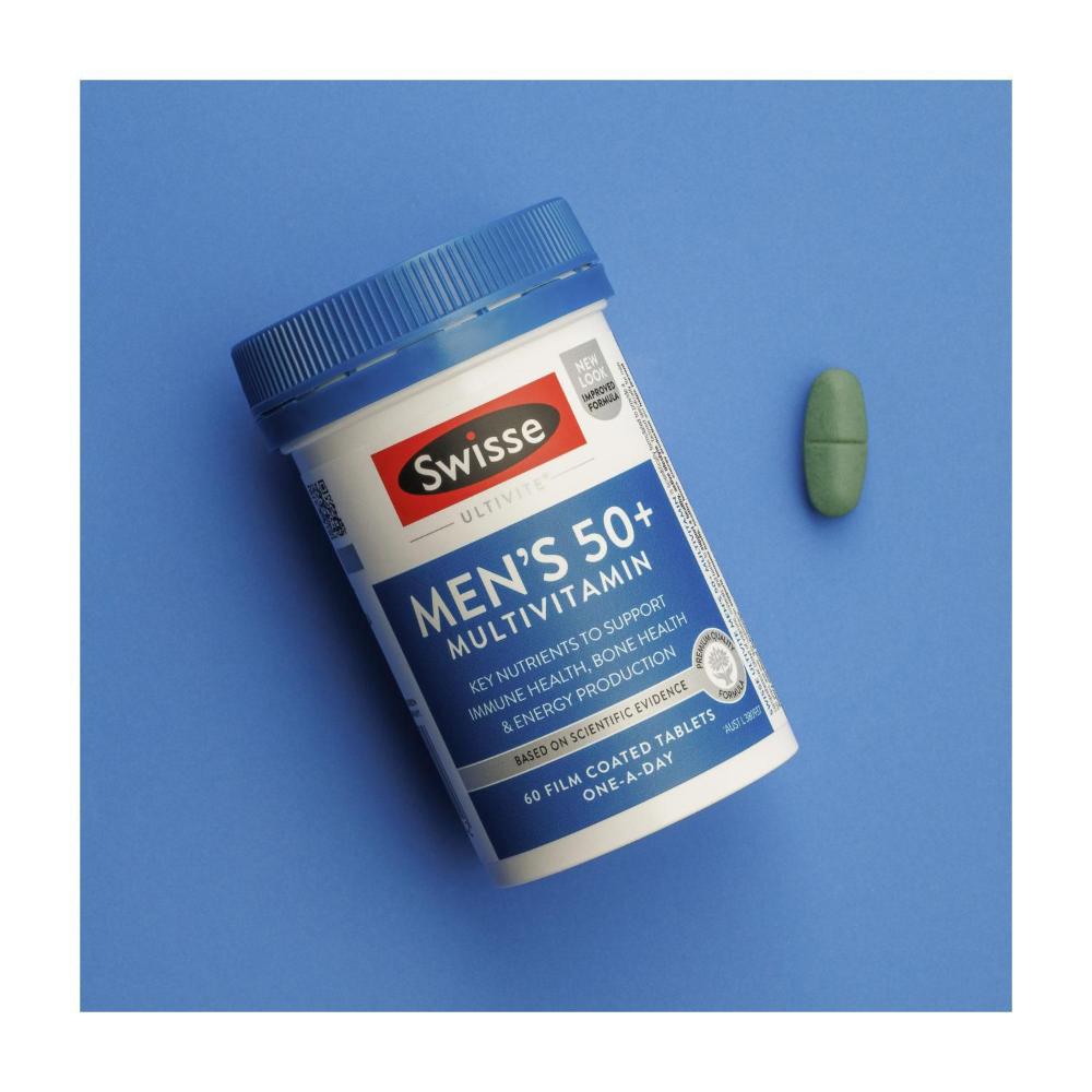Swisse Ultivite Men's 50+ Multivitamin With Key Nutrients - 60 pack