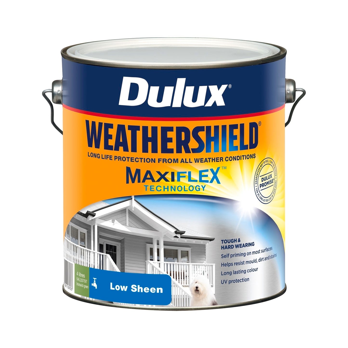 Dulux Weathershield Low Sheen Exterior Paint - 4L - Brunswick Green