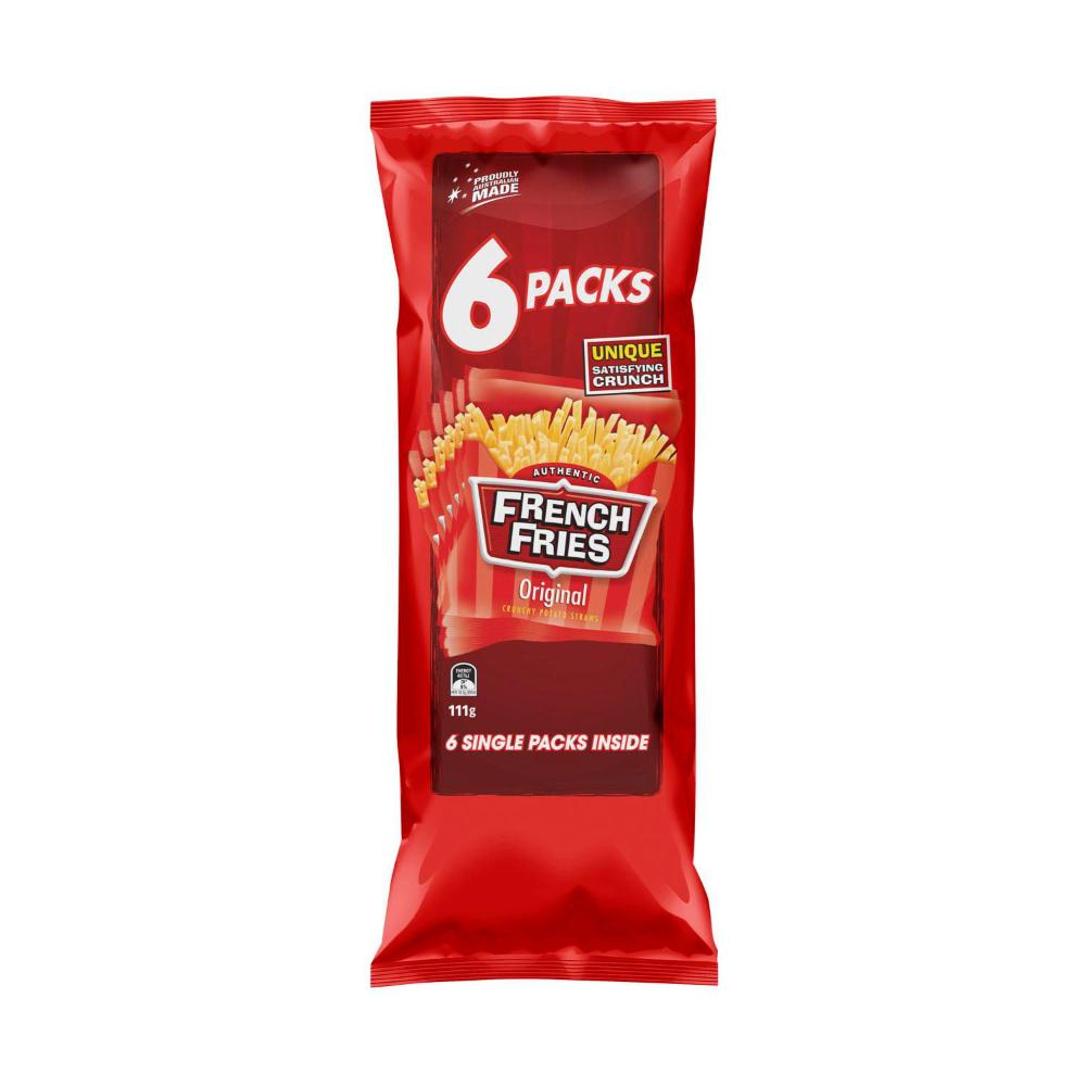 French Fries Potato Chips Multipack Lunch Box School Snacks Gluten Free 6 Pack - 111g