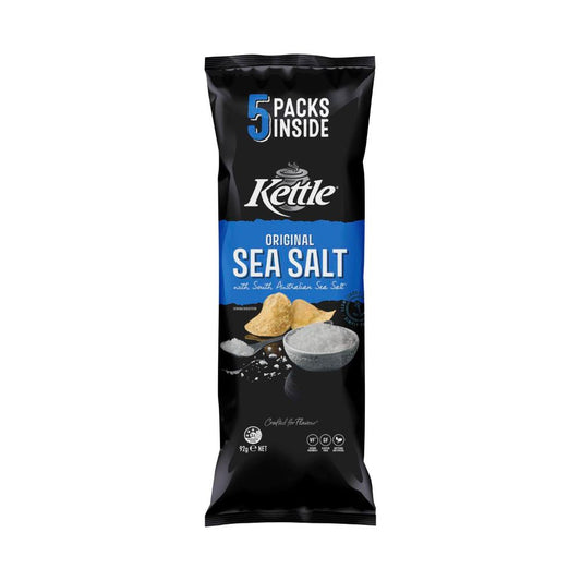 Kettle Sea Salt Potato Chips Multipack School Snacks 5 Pack - 92g
