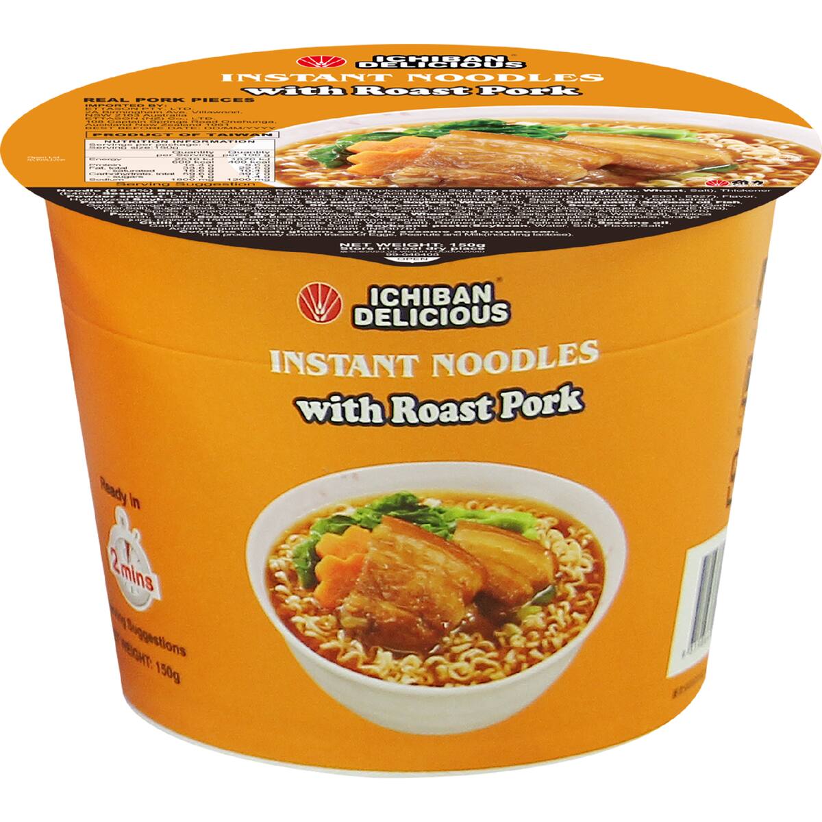 Ichiban Delicious Noodle Bowl Roast Pork 150g