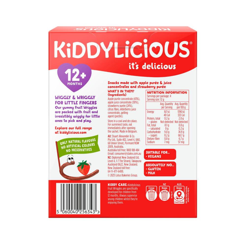 Kiddylicious Strawberry Wriggles Multipack - 48g
