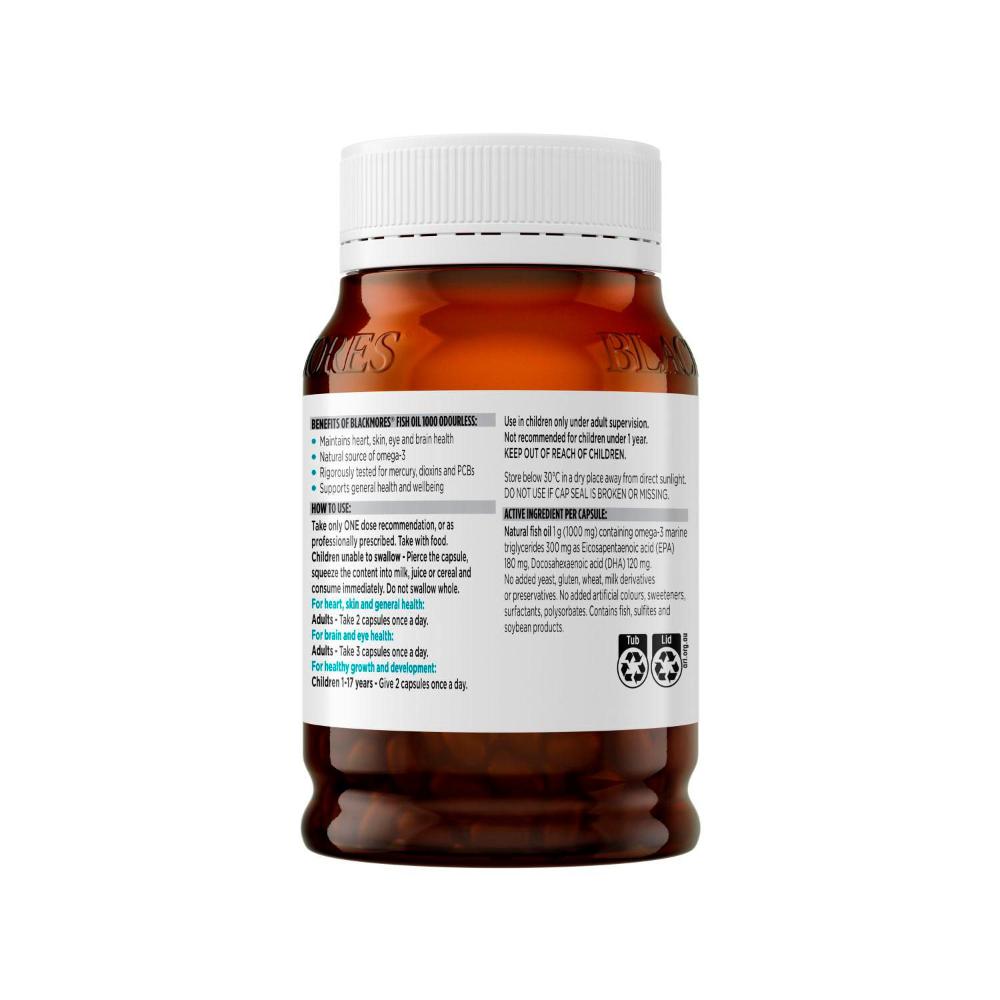 Blackmores Odourless Fish Oil Omega-3 Capsules - 200 pack