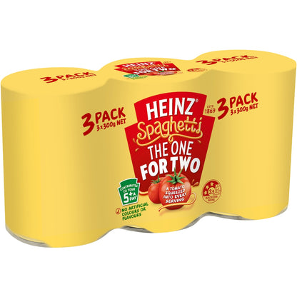 Heinz Spaghetti Tomato & Cheese Pasta Tin Spaghetti Multipack 300g X3 Pack