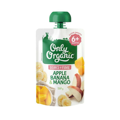 Only Organic Apple- Banana & Mango 6+ Months Pouch - 120g