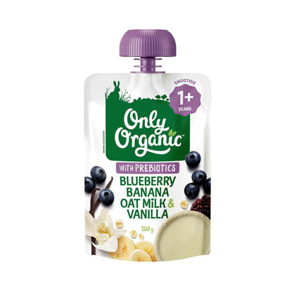 Only Organic Kindy Blueberry- Banana & Vanilla Oat Milk Pouch - 100g