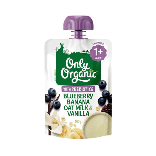 Only Organic Kindy Blueberry- Banana & Vanilla Oat Milk Pouch - 100g
