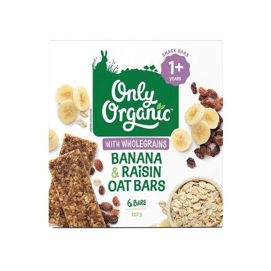 Only Organic Kindy Banana & Raisin Oat Bars - 120g