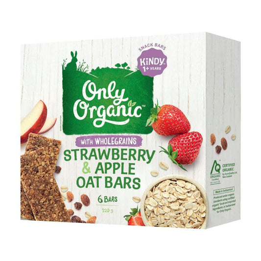 Only Organic Kindy Strawberry & Apple Oat Bars - 120g