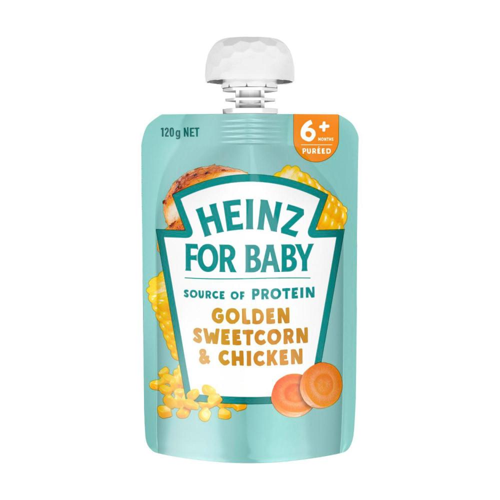 Heinz Golden Sweetcorn & Chicken Baby Food Pouch 6+ Months - 120g