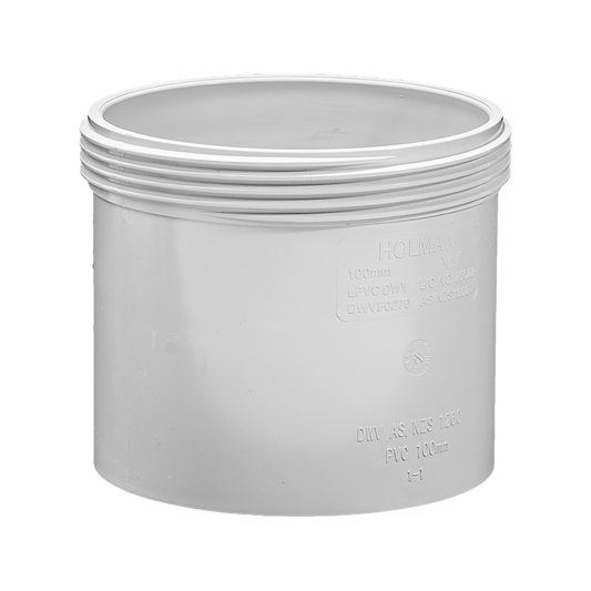 Holman PVC DWV Threaded Access Coupling - 100mm