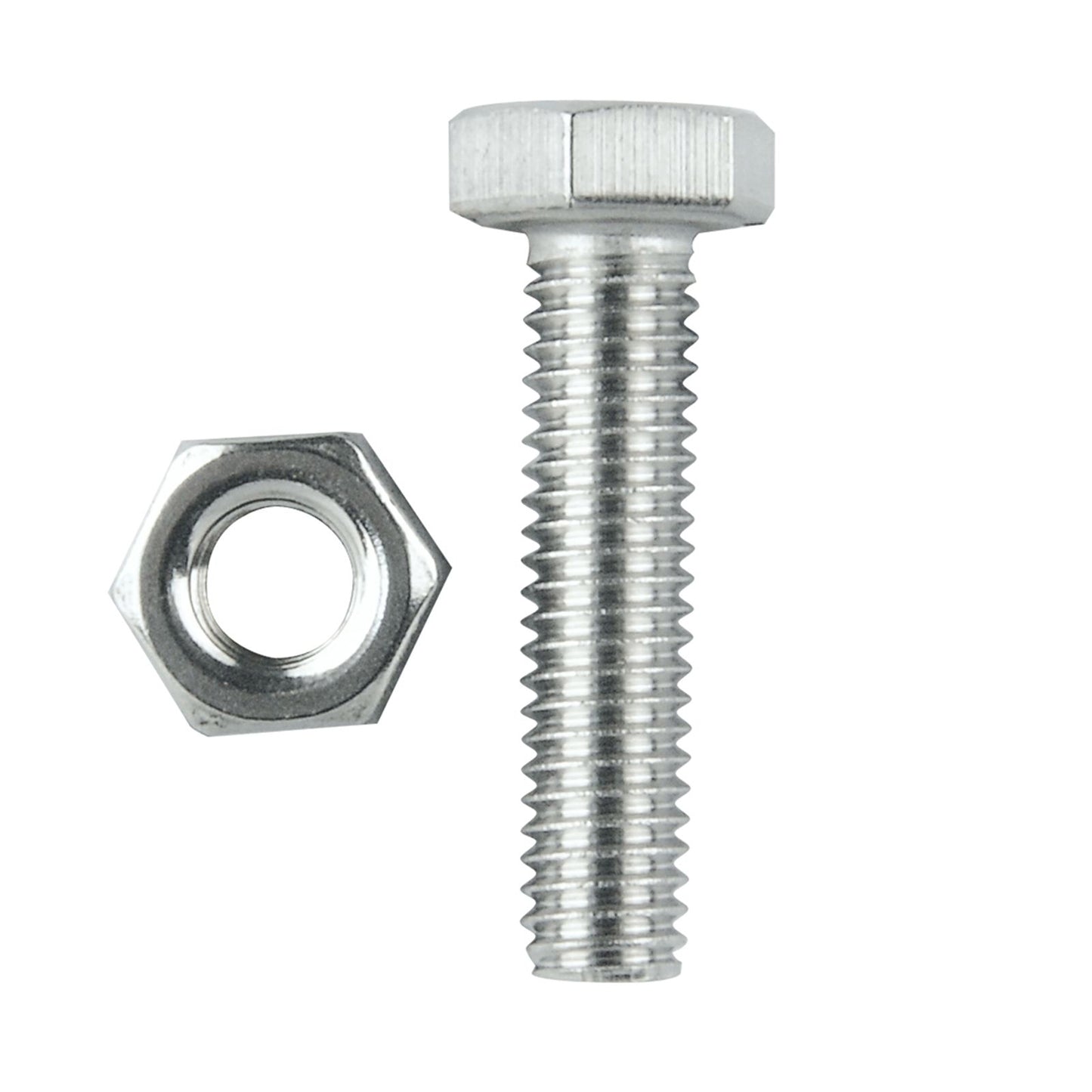 Pinnacle Hex Bolt and Nut - M6 x 25mm - Stainless Steel - 10 Pack