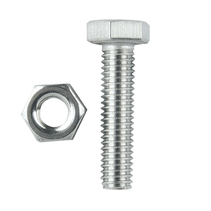 Pinnacle Hex Bolt and Nut - M6 x 25mm - Stainless Steel - 10 Pack