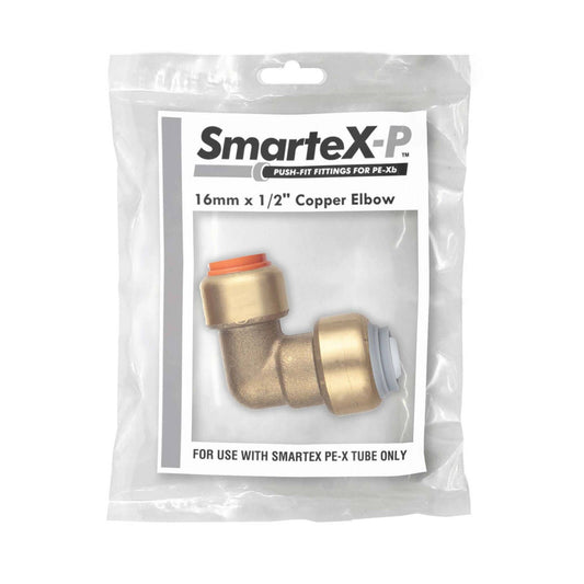 Smartex Pex Copper Conversion Elbow - 16 x 15mm