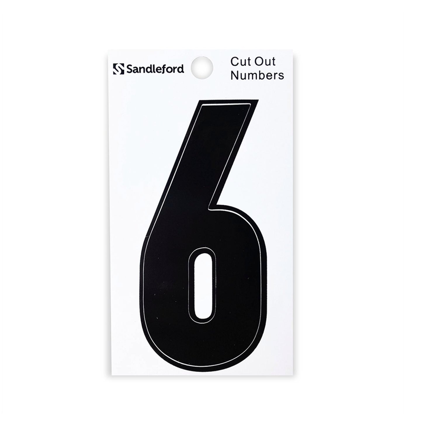 Sandleford Self Adhesive House Number 6 - 85mm - Black