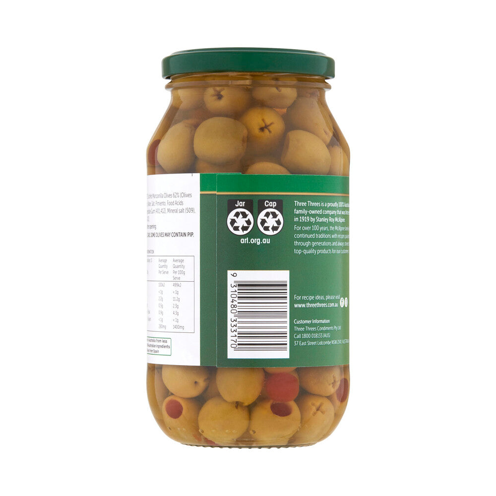 Three Threes Stuffed Olives - 500g