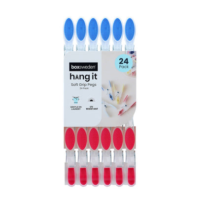 Boxsweden Soft Grip Clothes Pegs - 24 Pack - 250 x 40mm