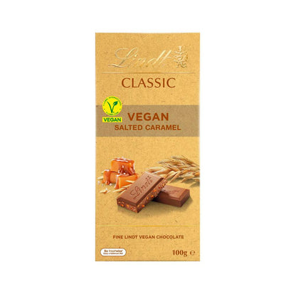 Lindt Classic Vegan Salted Caramel Chocolate Block - 100g