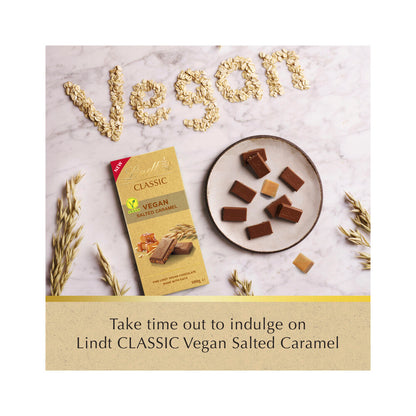 Lindt Classic Vegan Salted Caramel Chocolate Block - 100g