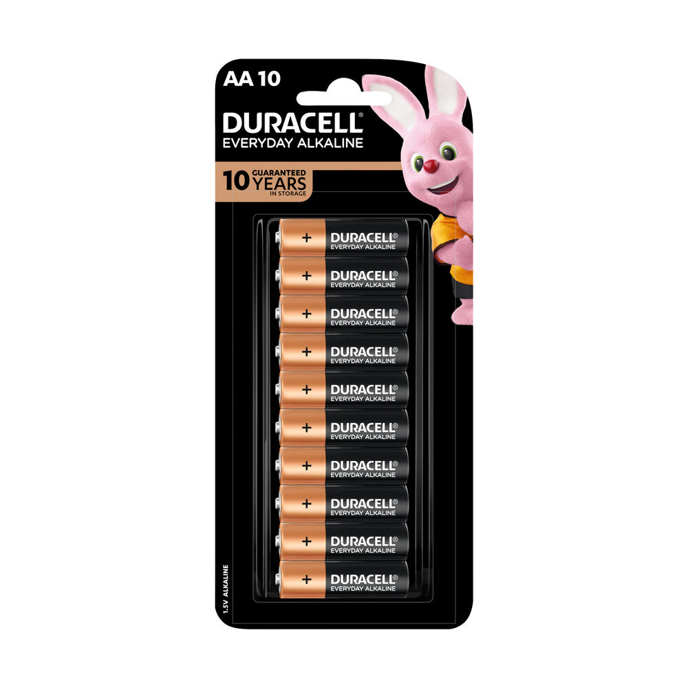 Duracell Everyday Alkaline AA Alkaline Batteries - 10 Pack