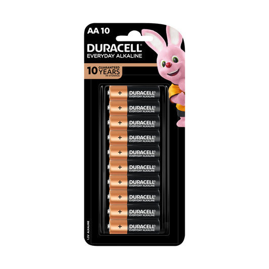 Duracell Everyday Alkaline AA Alkaline Batteries - 10 Pack