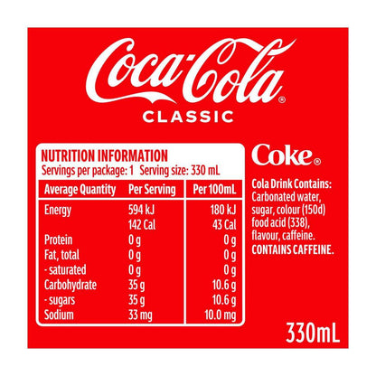 Coca-Cola assic Soft Drink Glass Bottle - 330mL