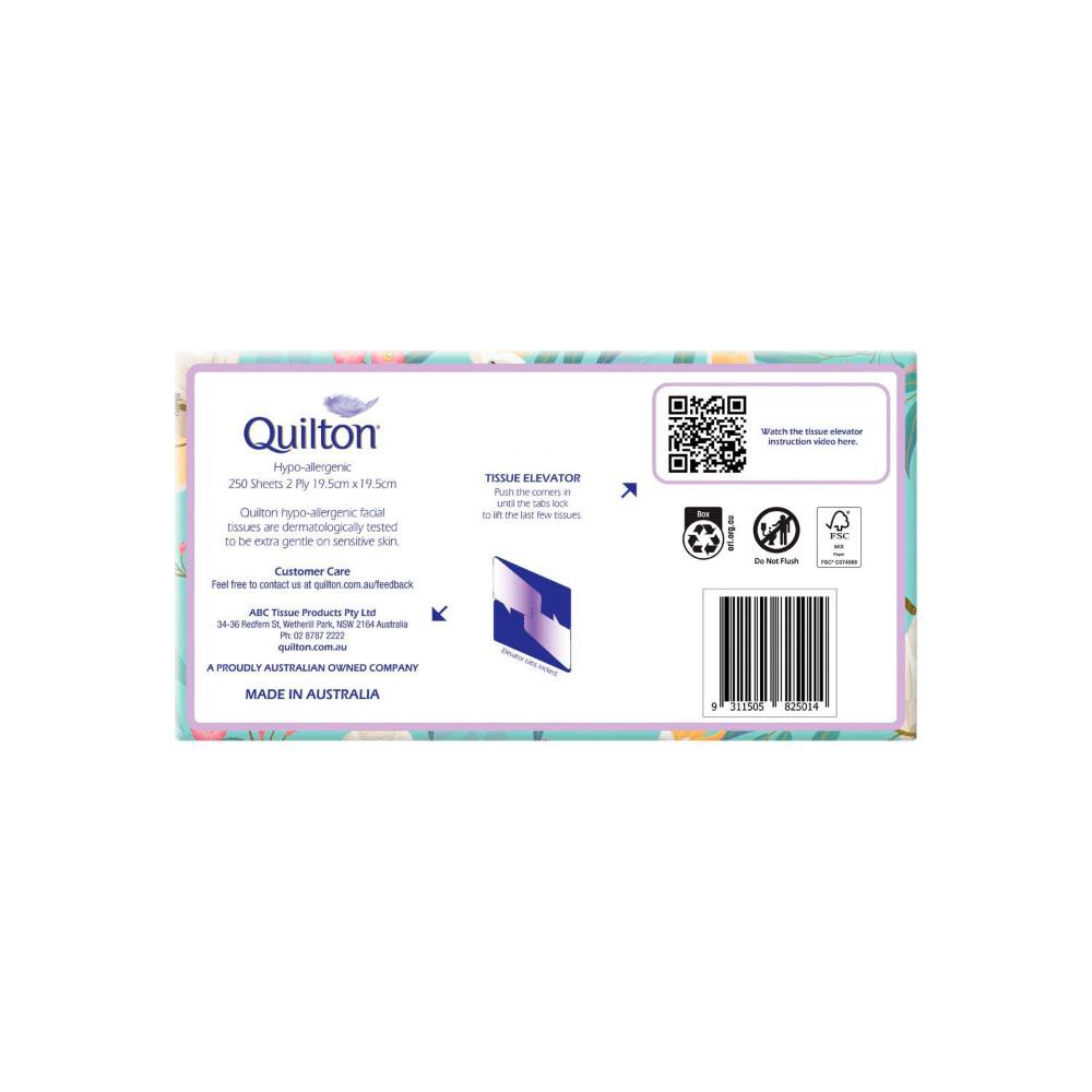 Quilton 2-ply Hypo Allergenic Facial Tissues - 250 Pack