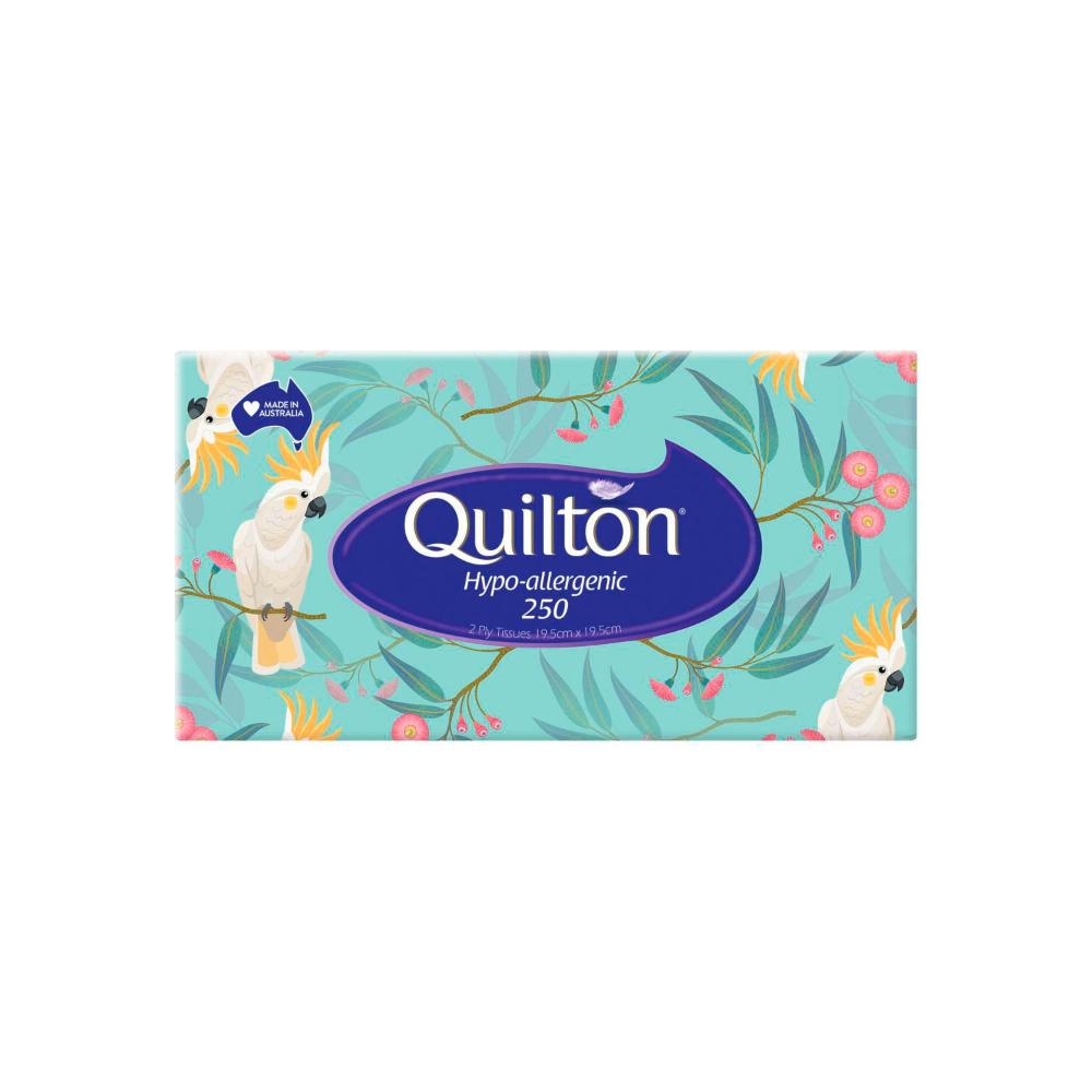 Quilton 2-ply Hypo Allergenic Facial Tissues - 250 Pack