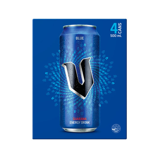 V Energy Drink Blue 4x500ml - 4 pack