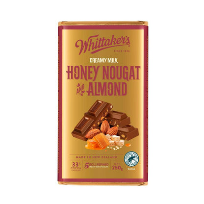 Whittaker's Block Chocolate Honey Nougat & Almond - 250g