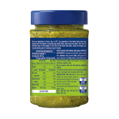 Barilla Basil Pesto With Chilli Pasta Sauce - 195g
