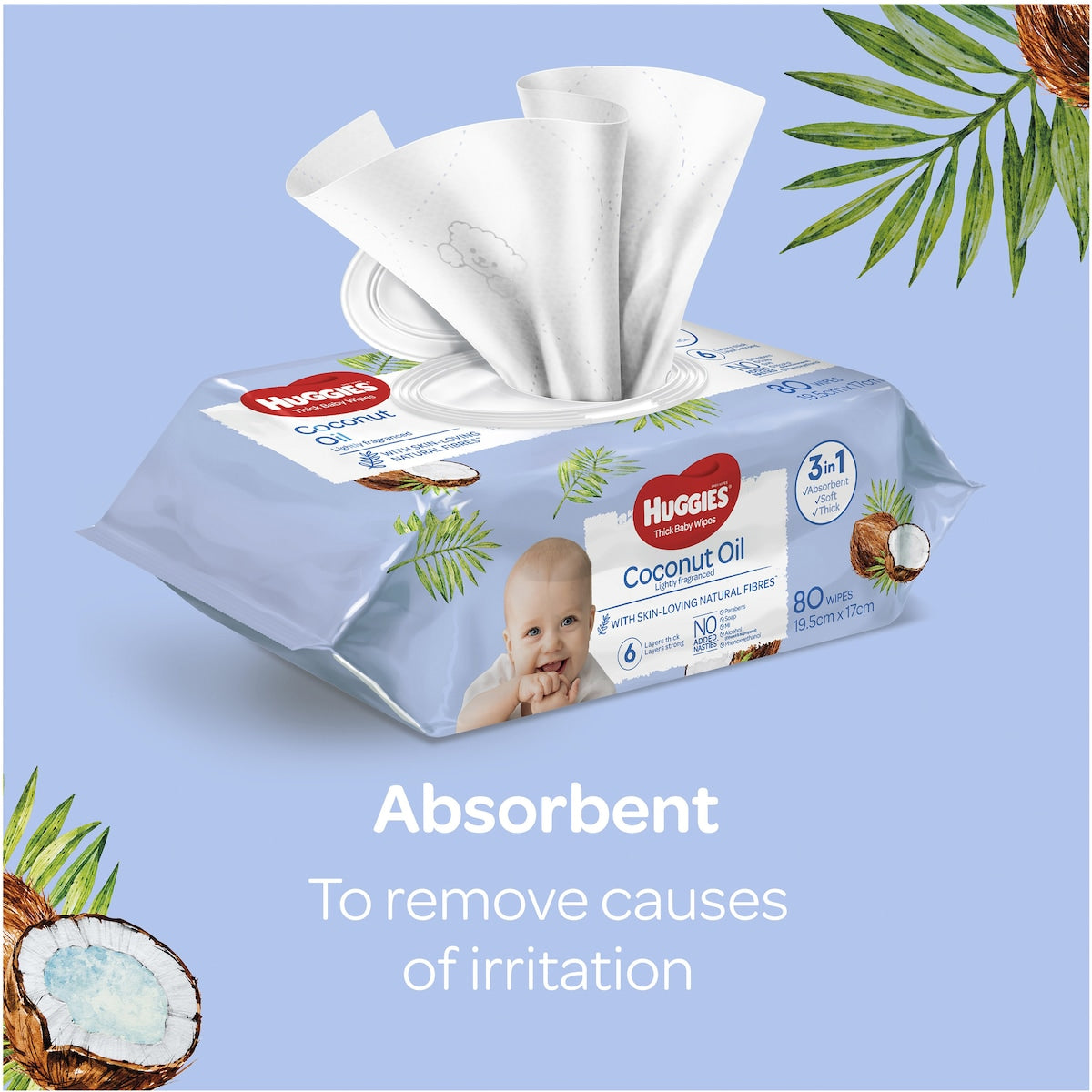 Huggies Gentle Cleanse Baby Wipes Coconut Oil 240 Pack