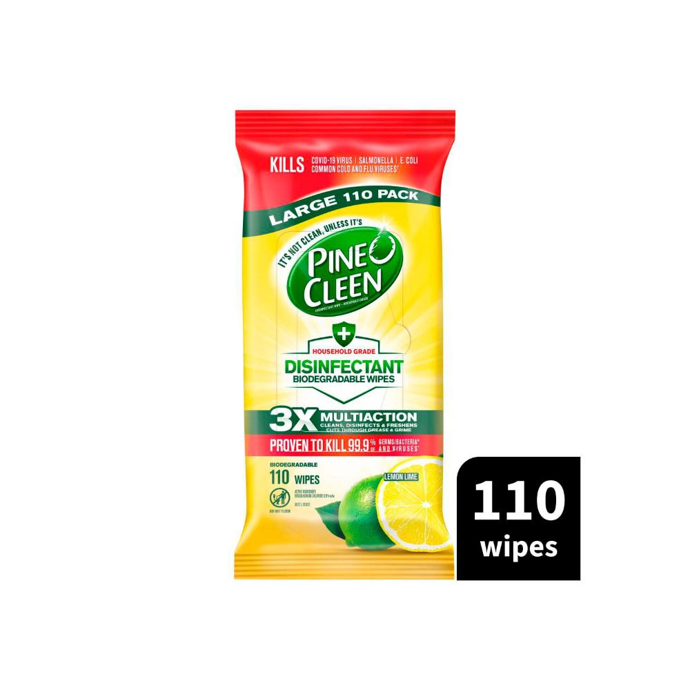Pine O Cleen Disinfectant Wipes Lemon - 110 Pack