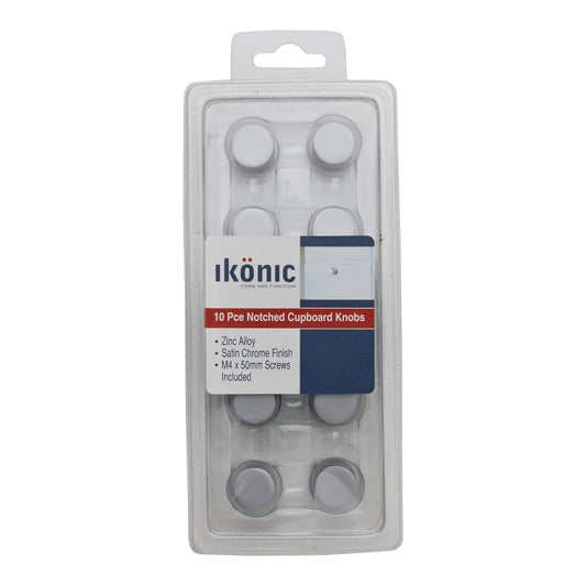 Ikonic Notched Cupboard Knob - 20mm - 10 Pack