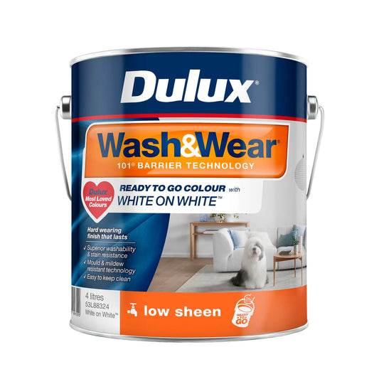 Dulux White on White Low Sheen Interior Paint - 4L