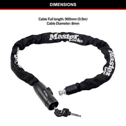 Master Lock Covered Chain 8mm x 0.9m Steel Nylon Protection