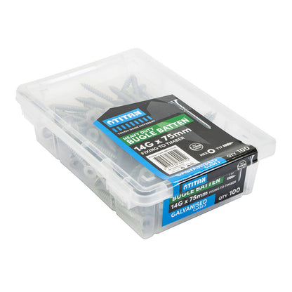 Titan Gal Bugle Batten Screw - 14g x 75mm - 100 Pack