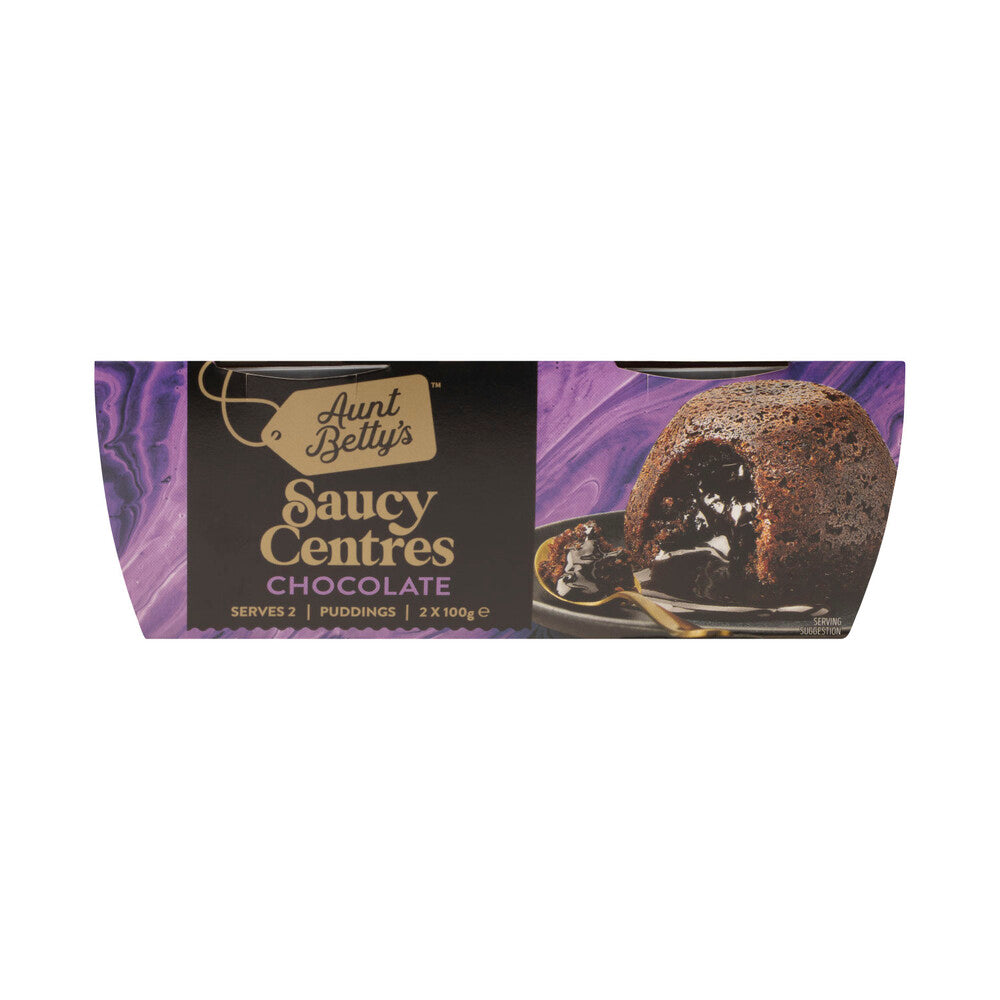 Aunt Betty's Pudding Saucy Centres Chocolate 2 Pack - 200g