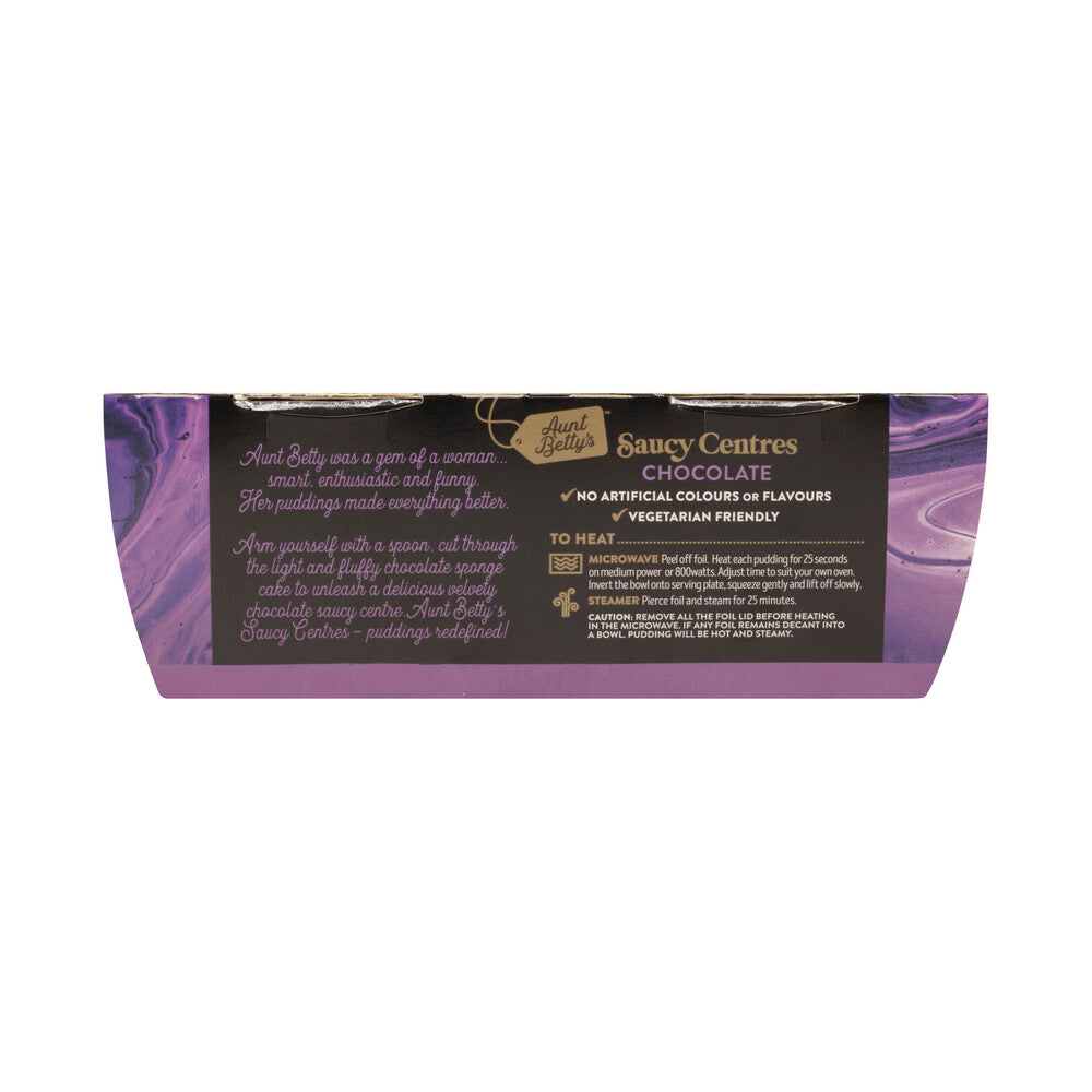 Aunt Betty's Pudding Saucy Centres Chocolate 2 Pack - 200g