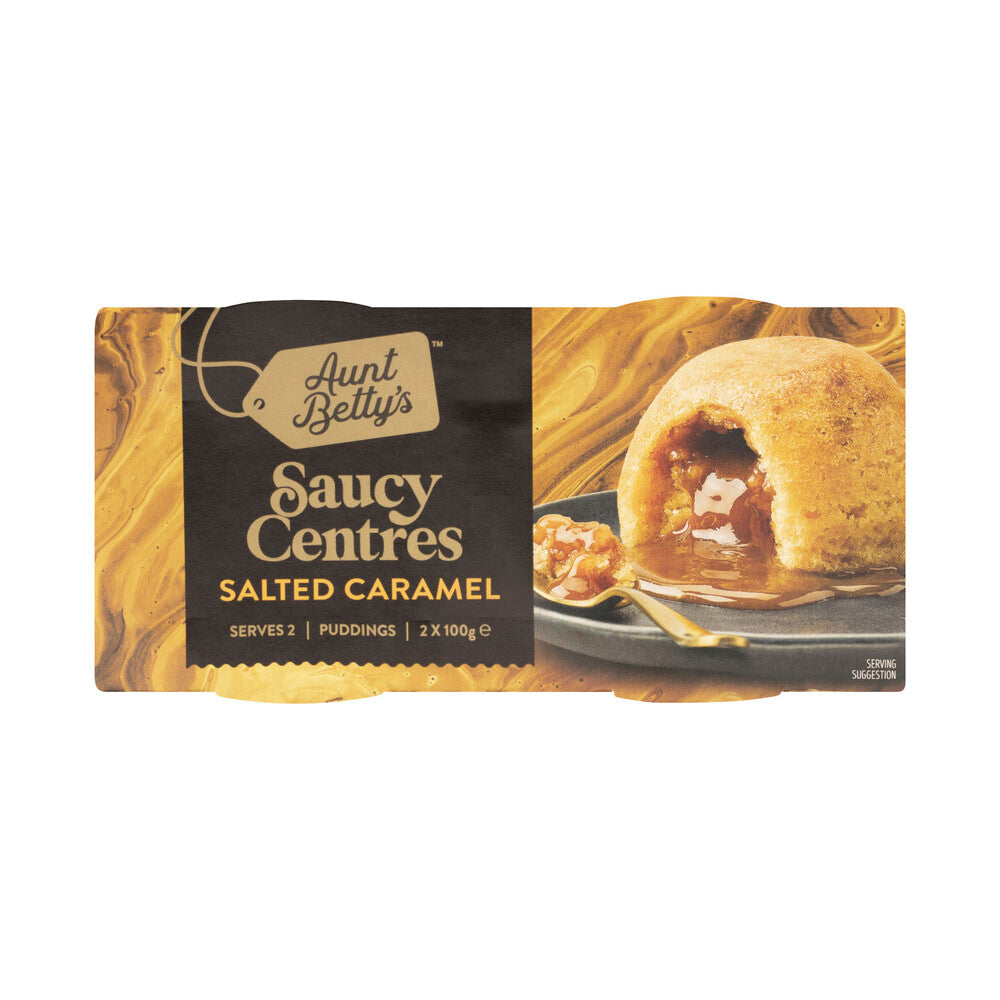 Aunt Betty's Pudding Saucy Centres Salted Caramel 2 Pack - 200g