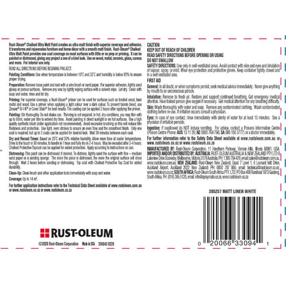 Rust Oleum Chalked Ultra Matt Paint - 887ml - Light Tint Base