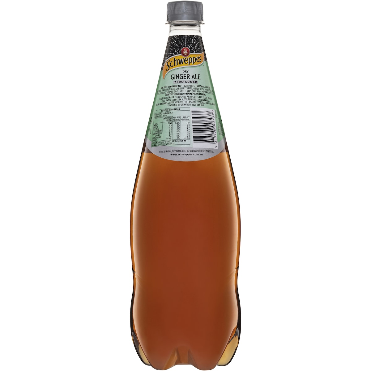 Schweppes Zero Sugar Mixer Dry Ginger Ale 1.1l
