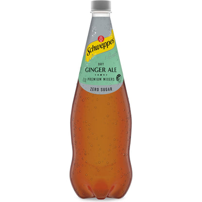 Schweppes Zero Sugar Mixer Dry Ginger Ale 1.1l